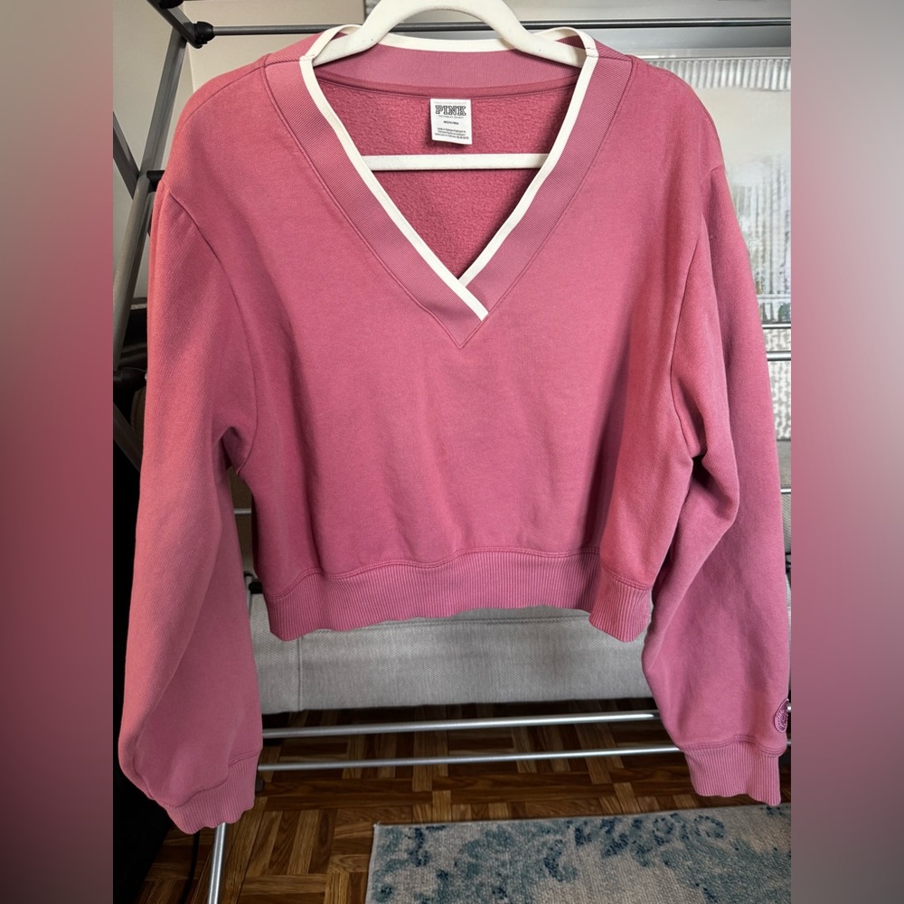 PINK Victoria’s Secret Cropped V-Neck Tracksuit Top